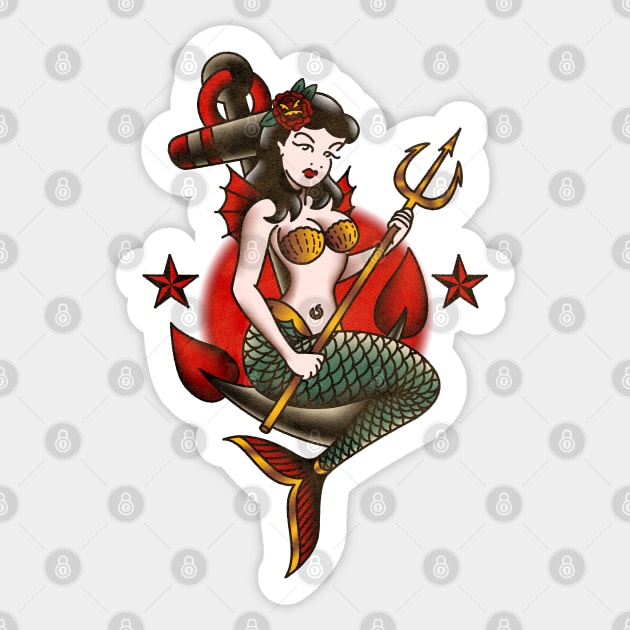 American Traditional Mermaid Sticker by OldSalt